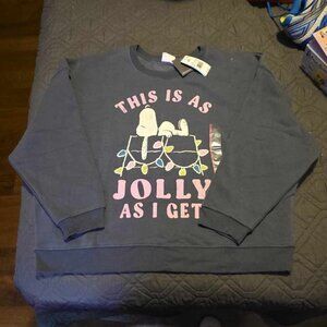 NWT Peanuts Snoopy Women’s Sweatshirt “This Is As Jolly As I Get” Size XXL